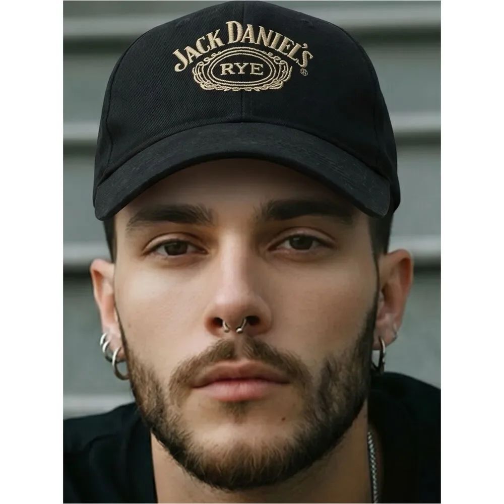 JACK DANIELS | Rye Adjustable Black Baseball Hat with Embroidery